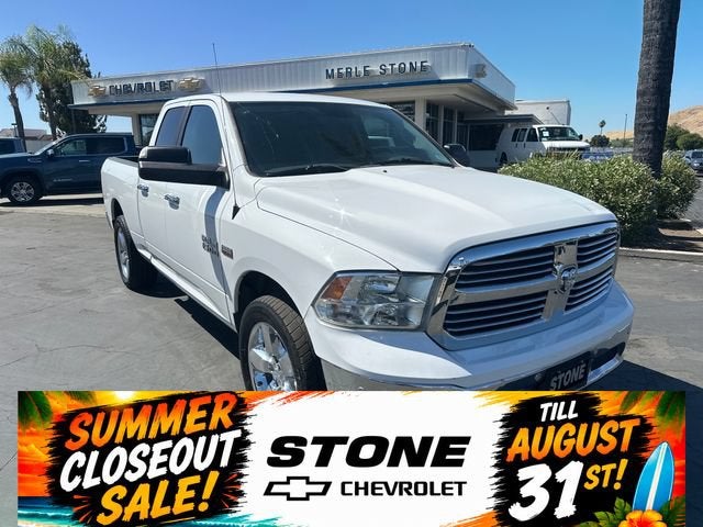 2018 RAM 1500 Big Horn Quad Cab 4x2 6'4" Box in White — front three-quarter view