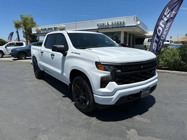 2026 Chevrolet Silverado 1500 Custom in Summit White — front three-quarter view