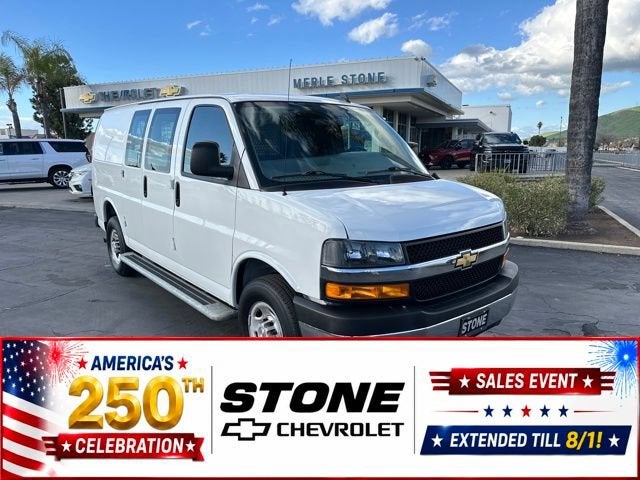 2024 Chevrolet Express Cargo 2500 WT in Summit White — front three-quarter view