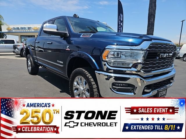 2019 RAM 2500 Limited Crew Cab 4x4 6'4" Box in Blue — front three-quarter view